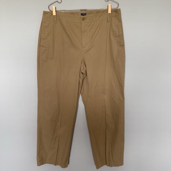 J. Crew Womens Pants 32 Khaki Sailor Chino Heritage Wide Leg BP499 Preppy Prep - Picture 2 of 9